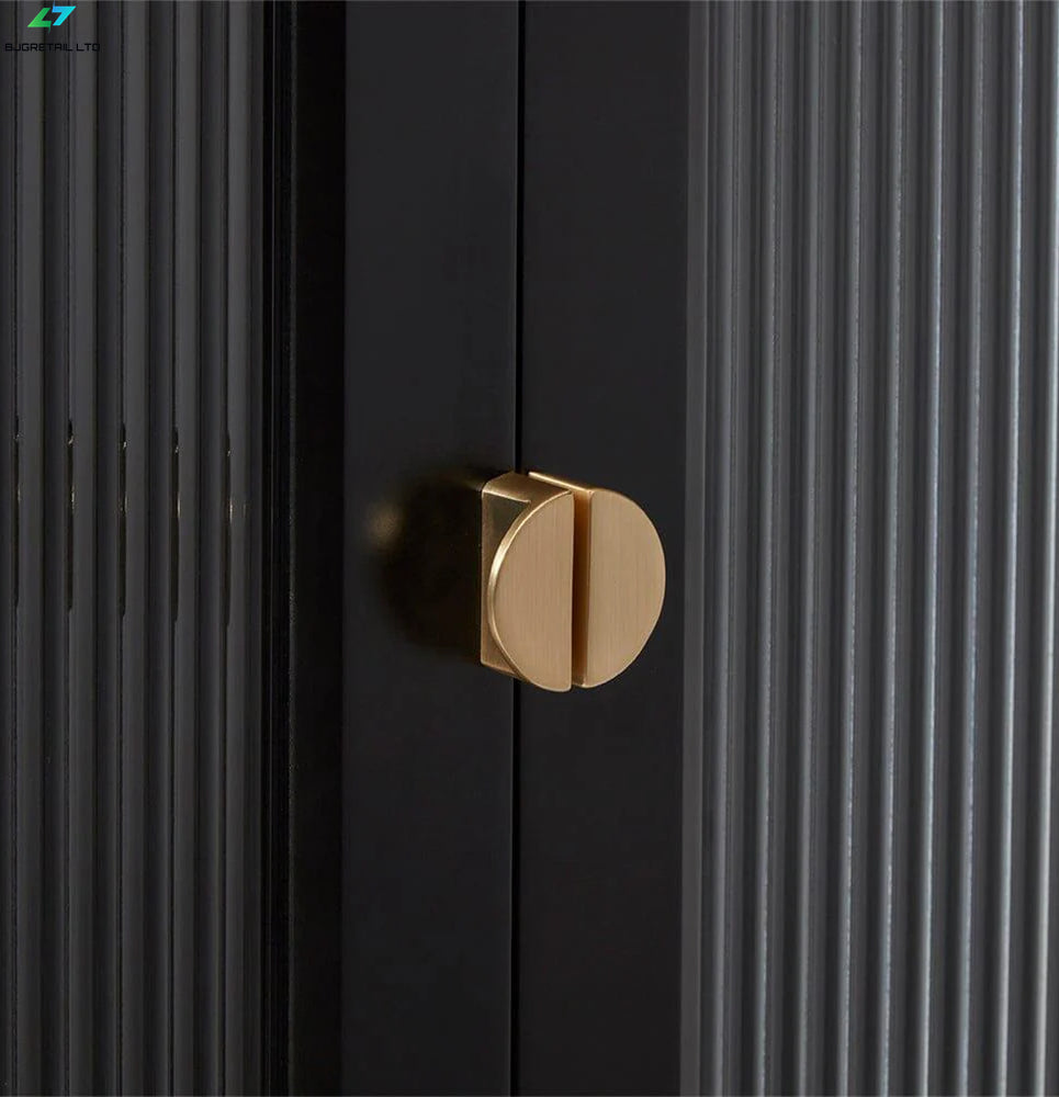 Vic black tall cabinet with fluted glass